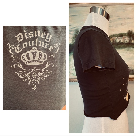 Vintage Disney Couture Bk. Distressed Cropped Tee - Picture 4 of 7